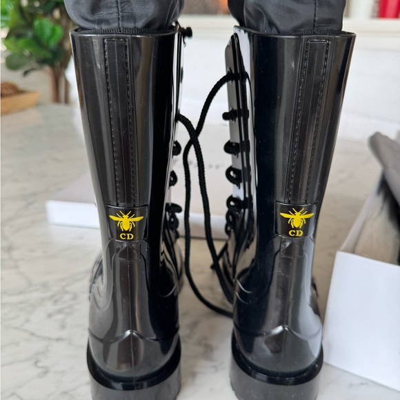 🎈DIOR CAMP Glossy Black Women's Rain Boots. - Picture 3 of 6